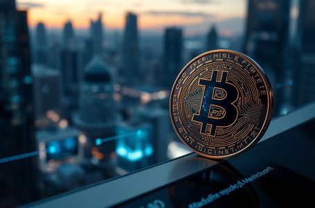 Фотореалистичное изображение сверкающей криптовалютной монеты